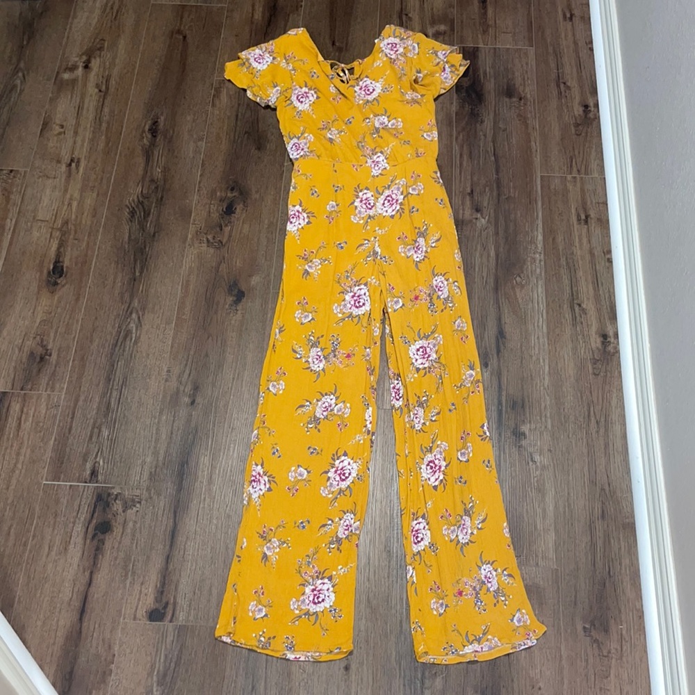 Yellow Floral Francesca’s Jumpsuit